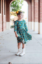 Baylor Plaid Bear 3/4 Sleeve Pocket Twirl Dress by Mila & Rose ®