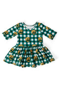 Baylor Plaid Bear 3/4 Sleeve Twirl Bodysuit by Mila & Rose ®