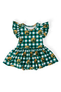 Baylor Plaid Bear S/S Flutter Twirl Bodysuit by Mila & Rose ®