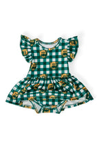 Baylor Plaid Bear S/S Flutter Twirl Bodysuit by Mila & Rose ®