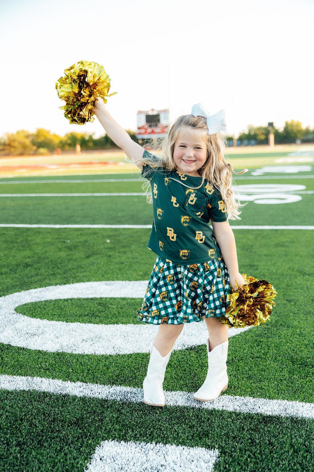 Baylor Plaid Bear Ruffle Twirl Skort by Mila & Rose ®