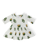 Baylor White Bear 3/4 Sleeve Twirl Bodysuit by Mila & Rose ®