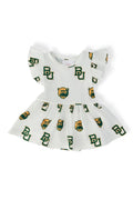Baylor White Bear S/S Flutter Twirl Bodysuit by Mila & Rose ®