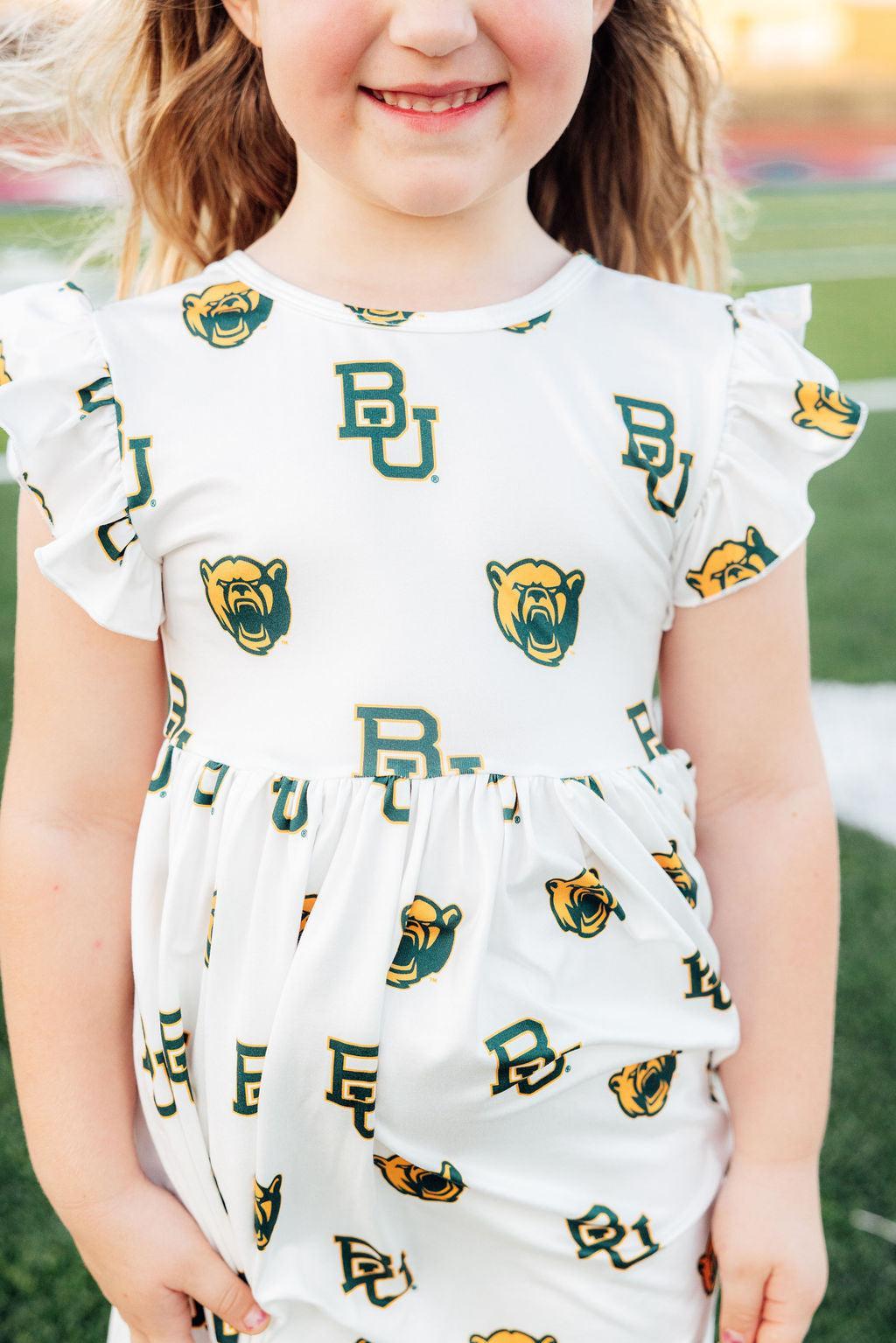 Baylor White Bear Flutter Twirl Dress by Mila & Rose ®