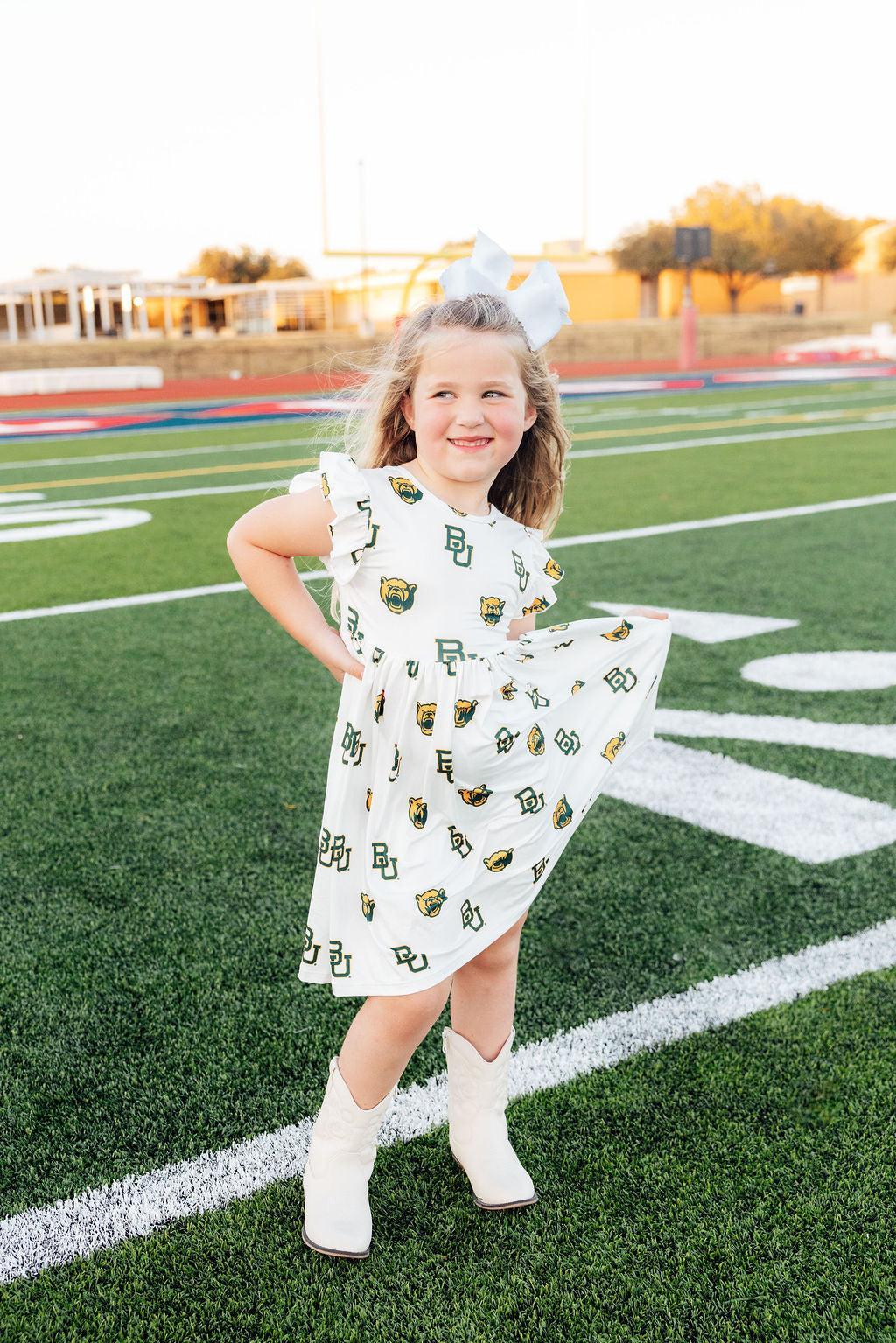 Baylor White Bear Flutter Twirl Dress by Mila & Rose ®