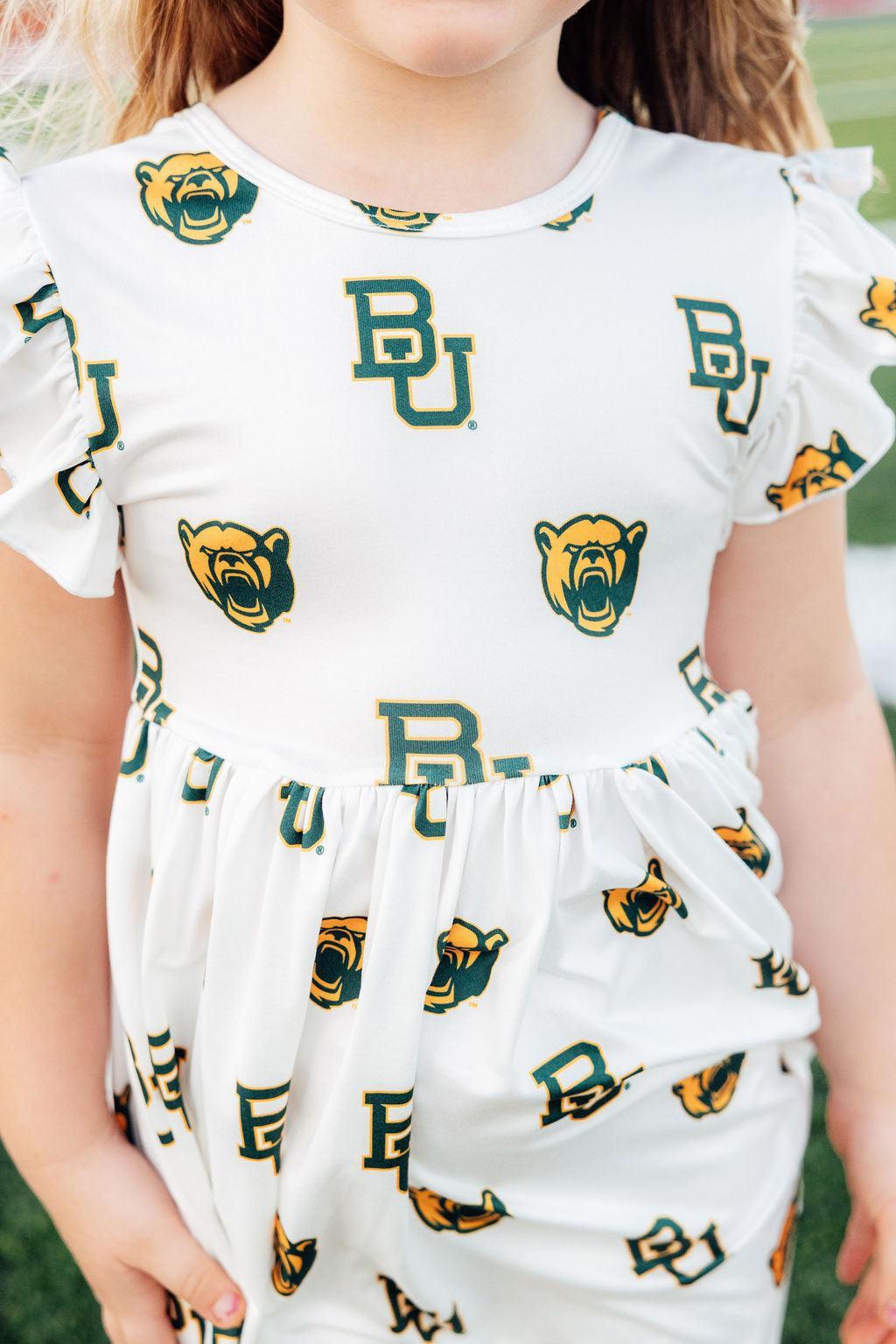 Baylor White Bear Flutter Twirl Dress by Mila & Rose ®