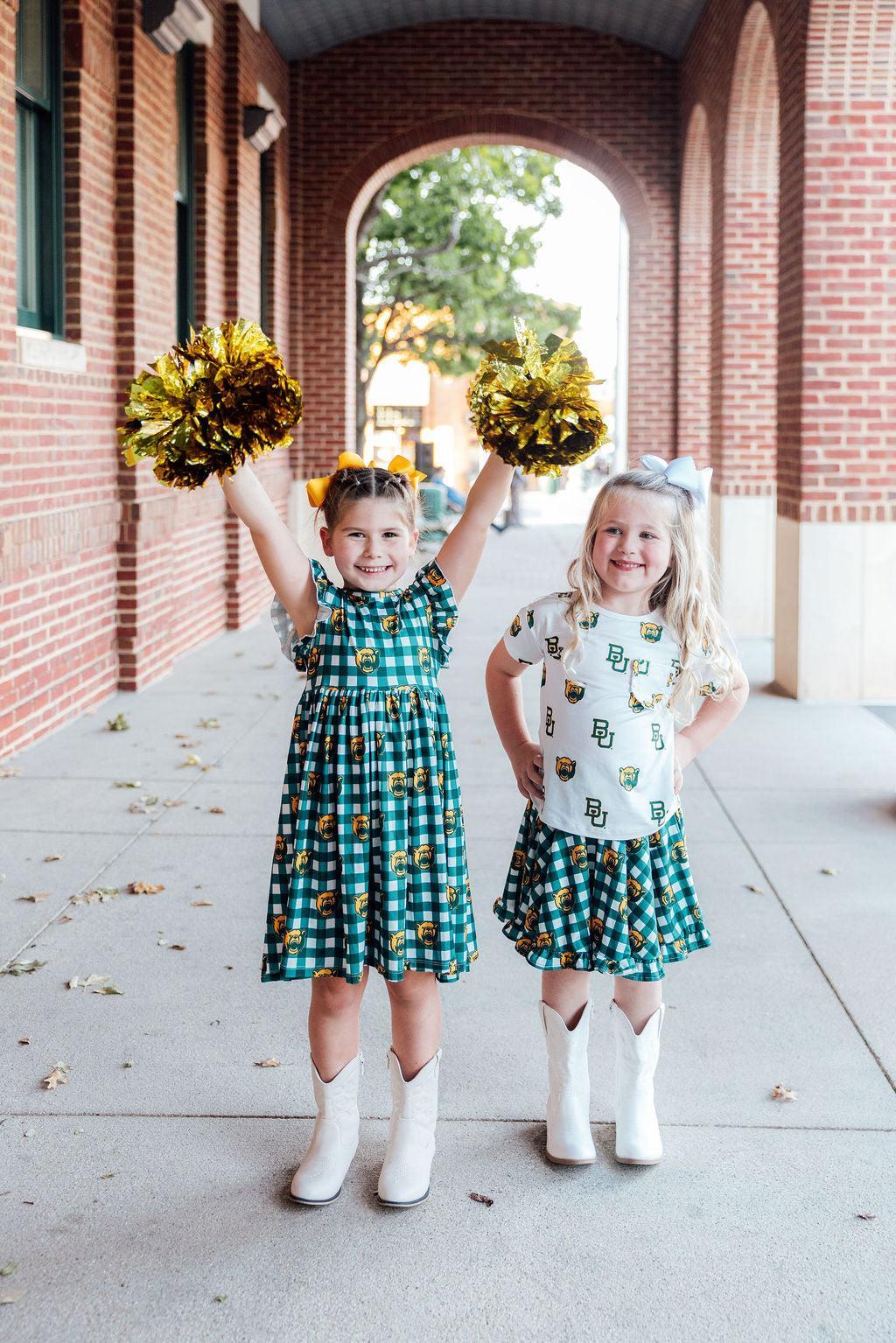Baylor Plaid Bear Flutter Twirl Dress by Mila & Rose ®