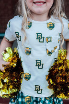 Baylor White Bear Ruffle Pocket Tee by Mila & Rose ®