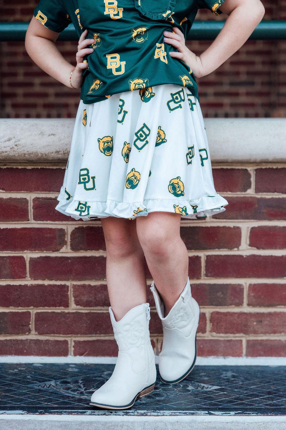 Baylor White Bear Ruffle Twirl Skort by Mila & Rose ®