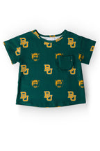 Baylor Green Bear Ruffle Pocket Tee by Mila & Rose ®