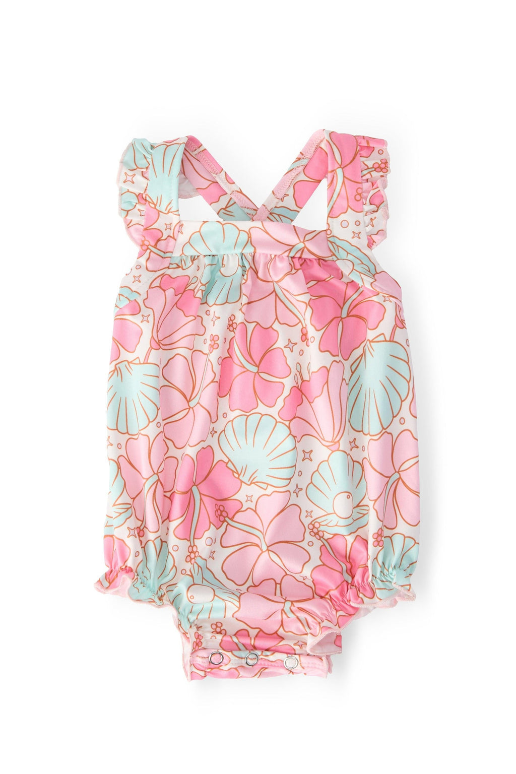 Beach Daze Ruffle Cross Back Romper by Mila & Rose ®