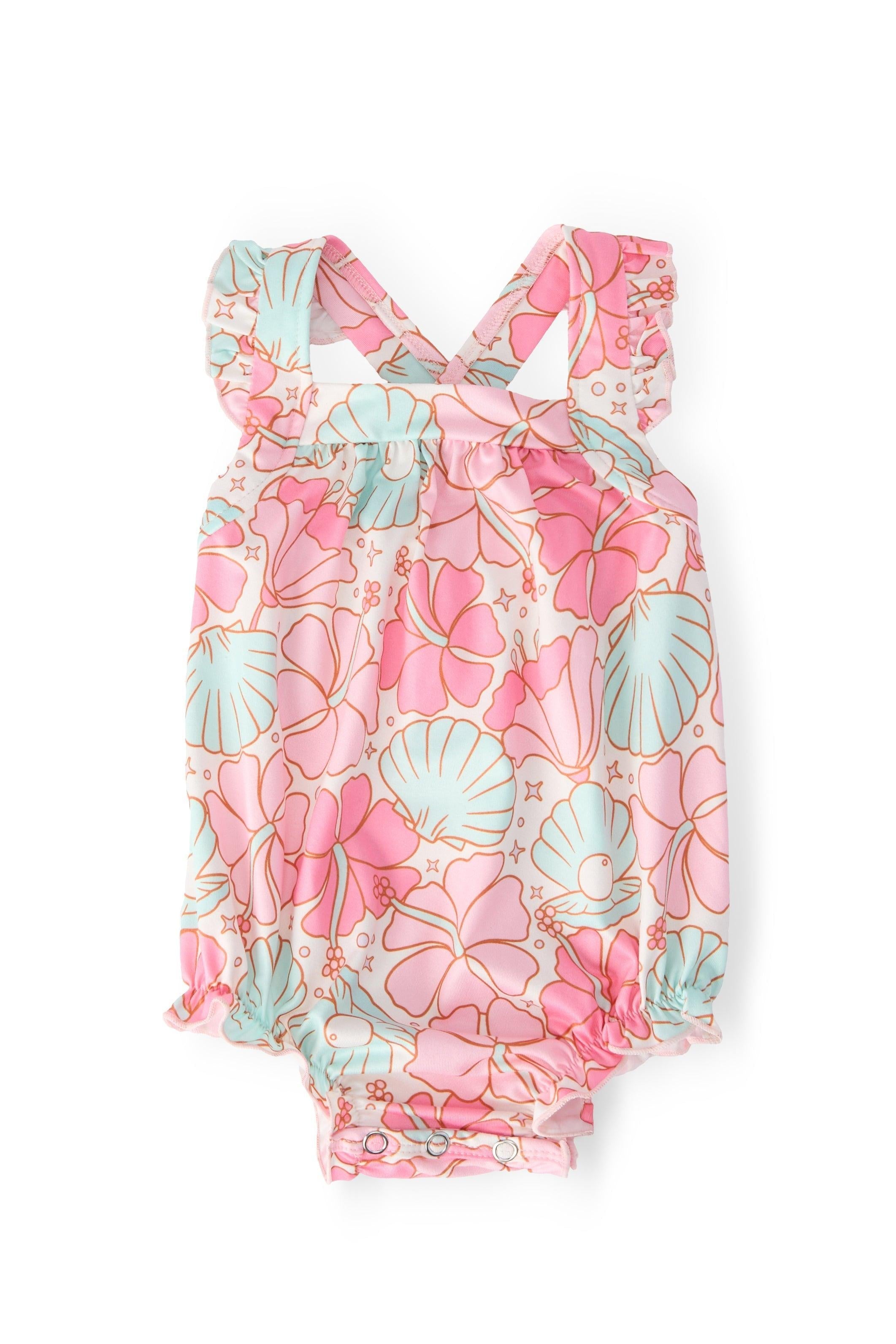 Beach Daze Ruffle Cross Back Romper by Mila & Rose ®