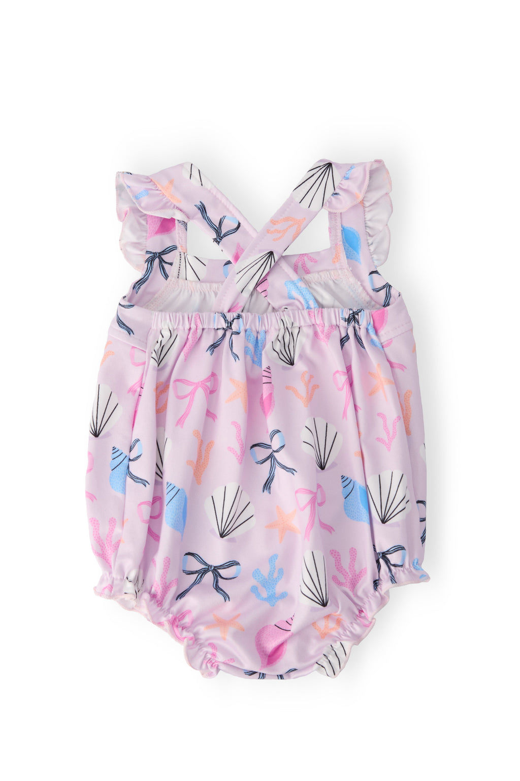 Beachside Bows Ruffle Cross Back Romper by Mila & Rose ®