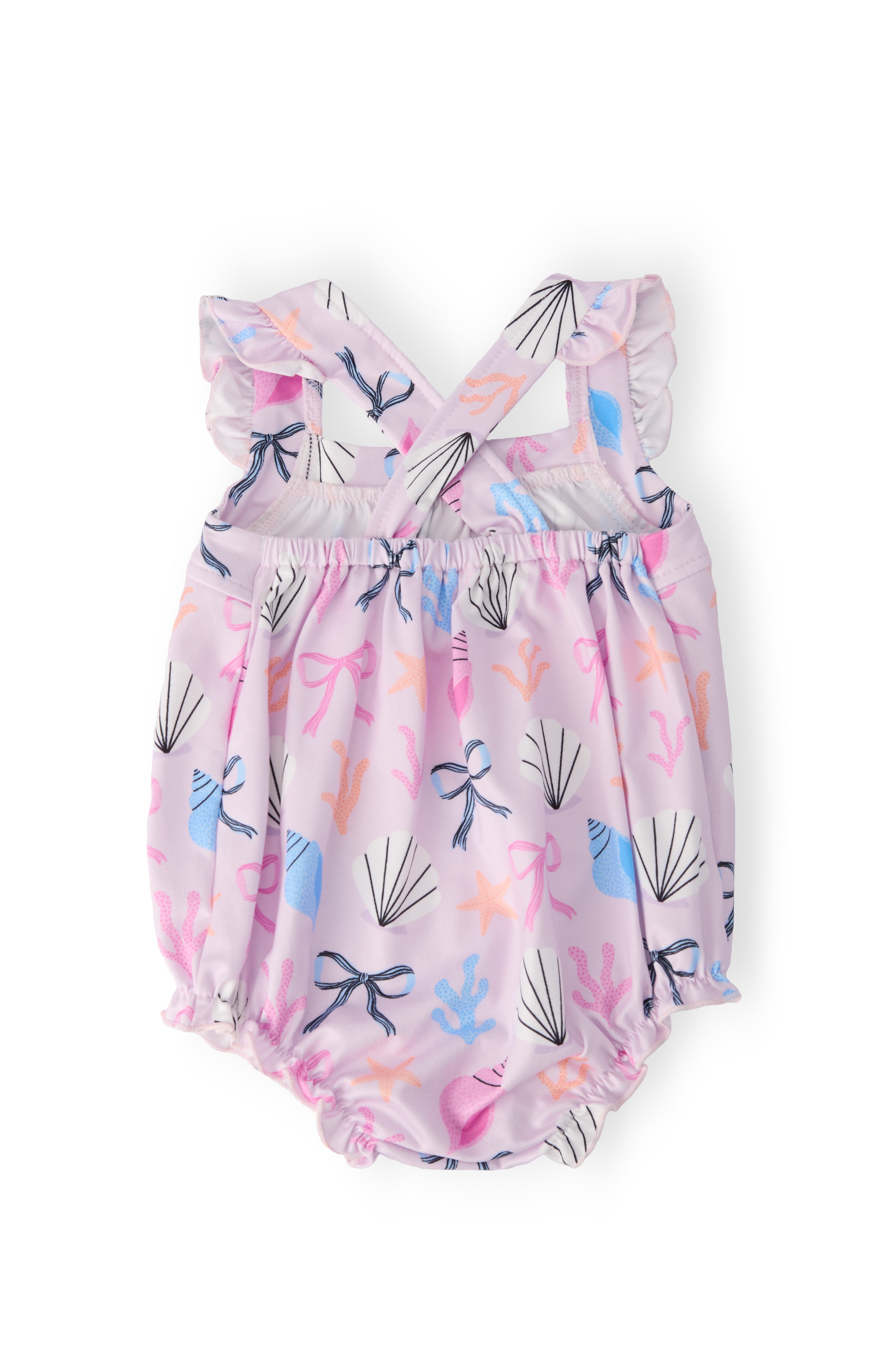 Beachside Bows Ruffle Cross Back Romper by Mila & Rose ®