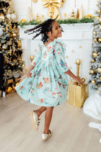 Believe in Your Elf 3/4 Sleeve Ruffle Twirl Dress by Mila & Rose ®