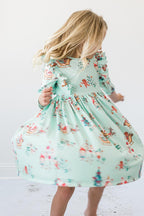 Believe in Your Elf 3/4 Sleeve Ruffle Twirl Dress by Mila & Rose ®