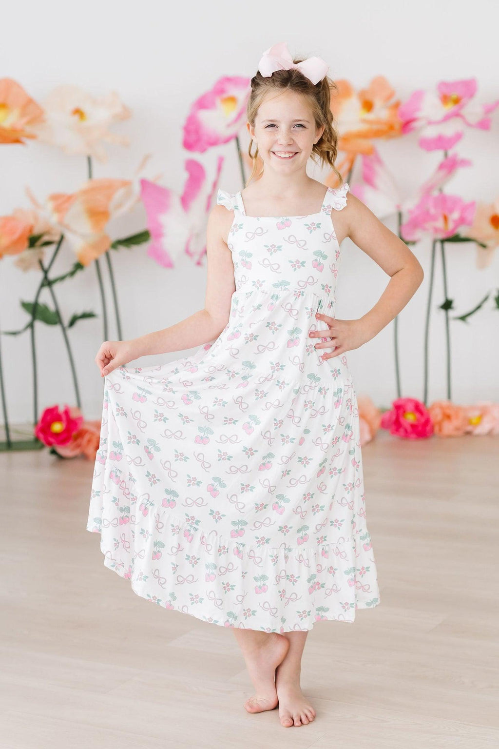Berries & Bows Ruffle Maxi Dress by Mila & Rose ®