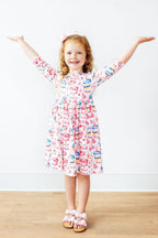 Birthday Girl 3/4 Sleeve Pocket Twirl Dress by Mila & Rose ®