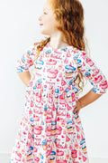 Birthday Girl 3/4 Sleeve Pocket Twirl Dress by Mila & Rose ®