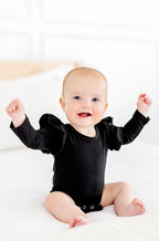 Black L/S Flutter Bodysuit by Mila & Rose ®
