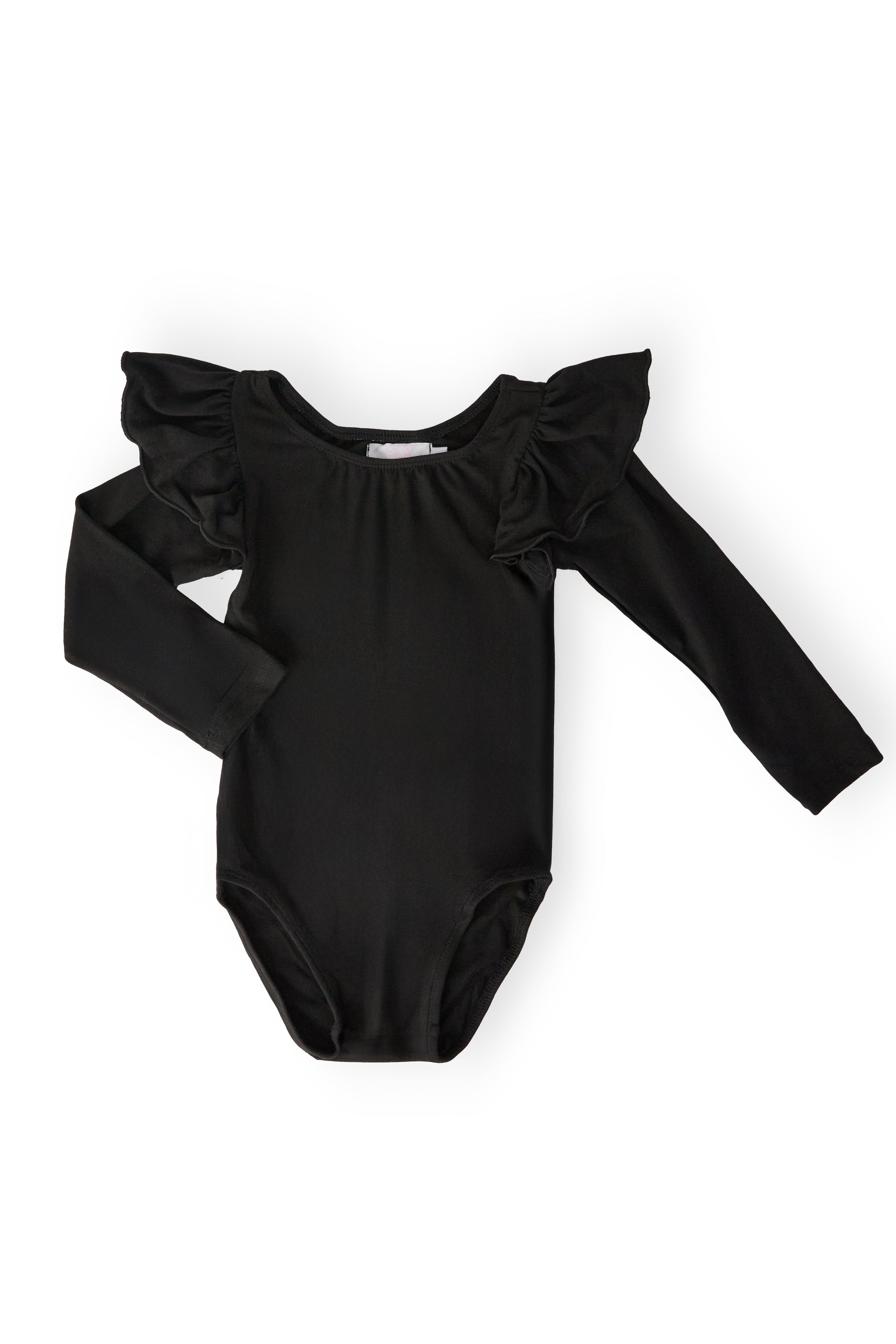 Black L/S Flutter Sleeve Leotard by Mila & Rose ®