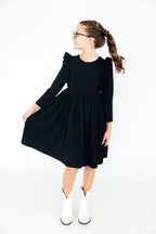 Black L/S Ruffle Twirl Dress by Mila & Rose ®