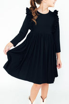 Black L/S Ruffle Twirl Dress by Mila & Rose ®
