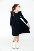 Black L/S Ruffle Twirl Dress by Mila & Rose ®