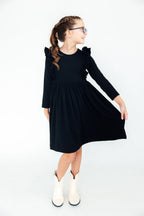 Black L/S Ruffle Twirl Dress by Mila & Rose ®