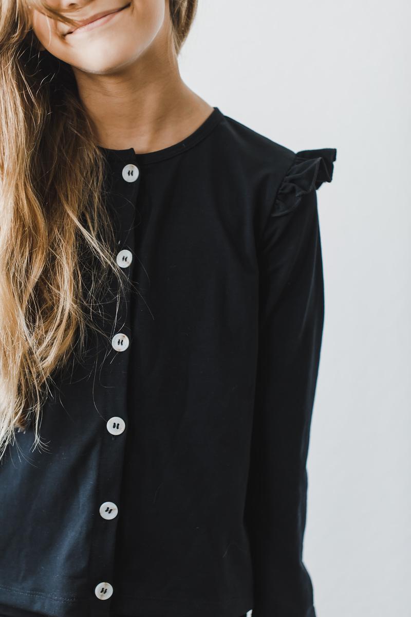Black Ruffle Cardigan by Mila & Rose ®