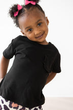 Black Ruffle Pocket Tee by Mila & Rose ®