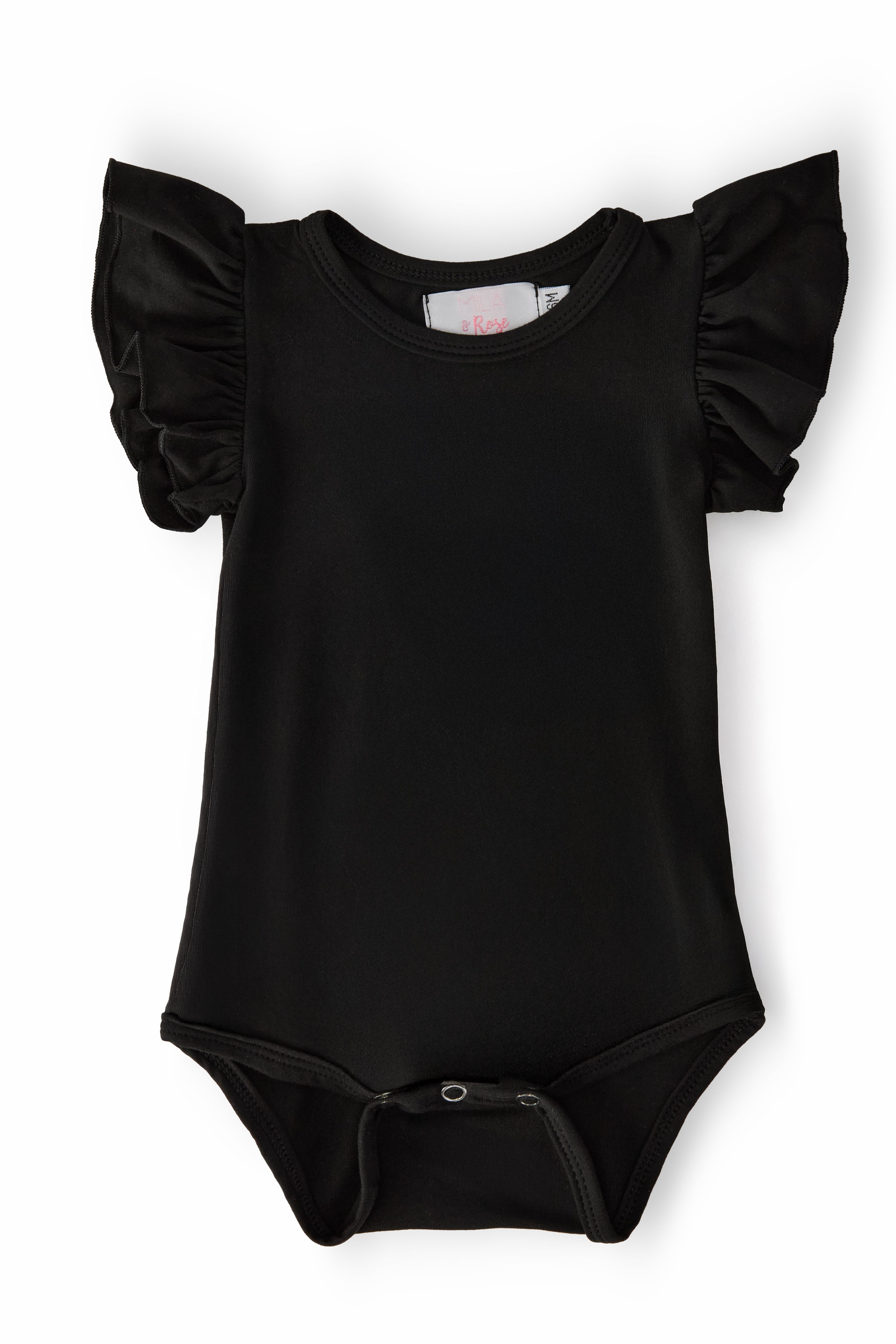 Black S/S Flutter Bodysuit by Mila & Rose ®