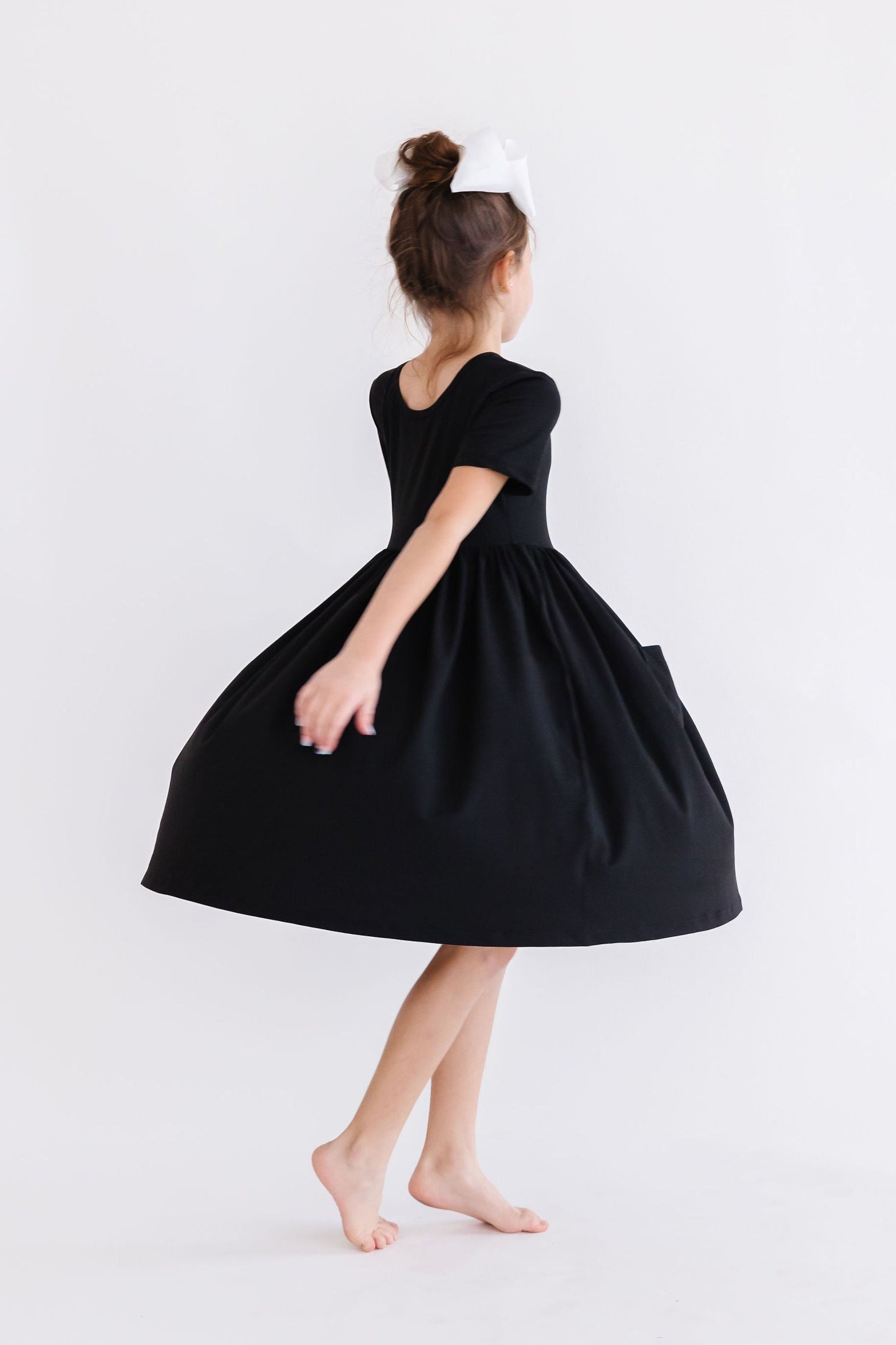 Black S/S Pocket Twirl Dress by Mila & Rose ®