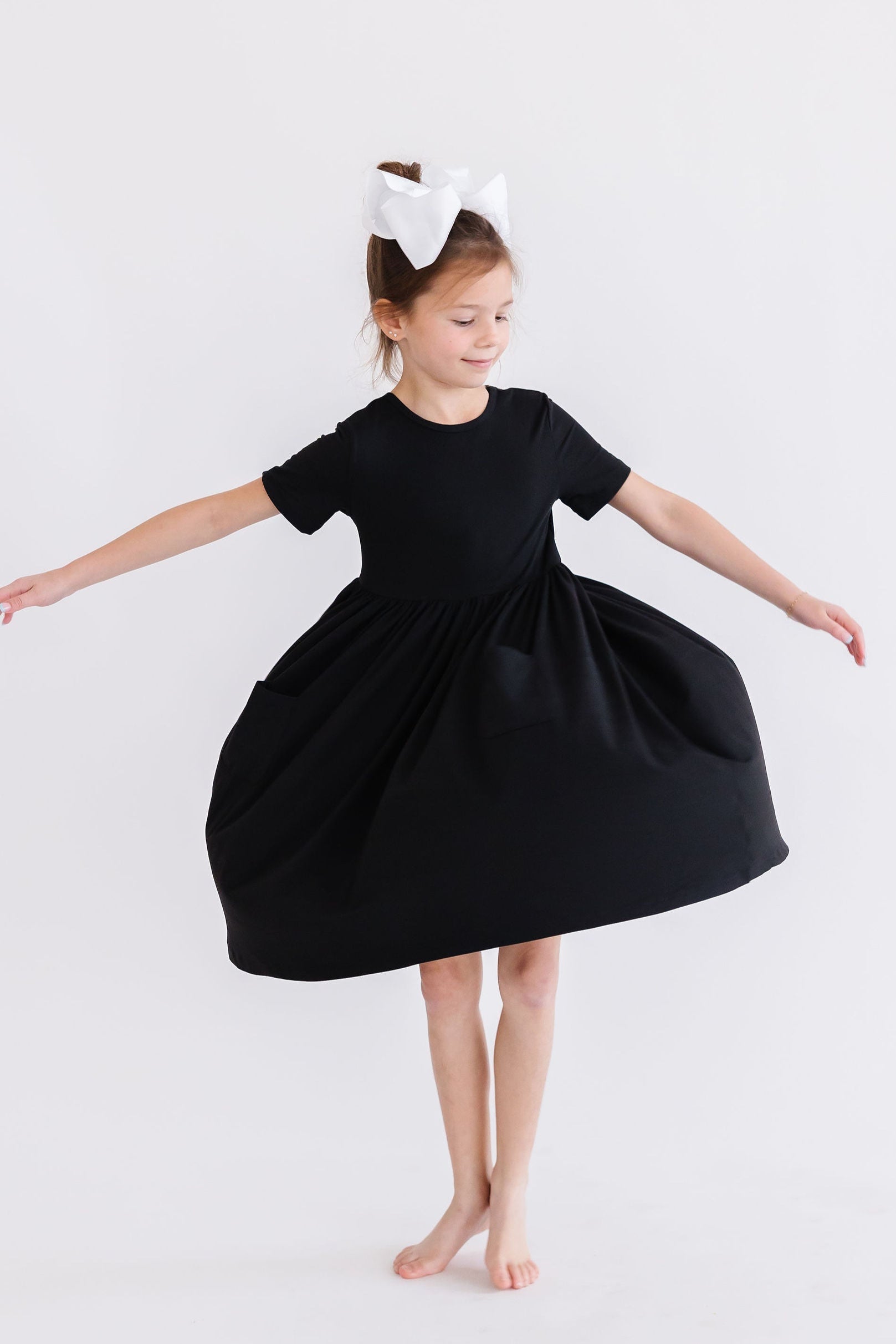 Black S/S Pocket Twirl Dress by Mila & Rose ®