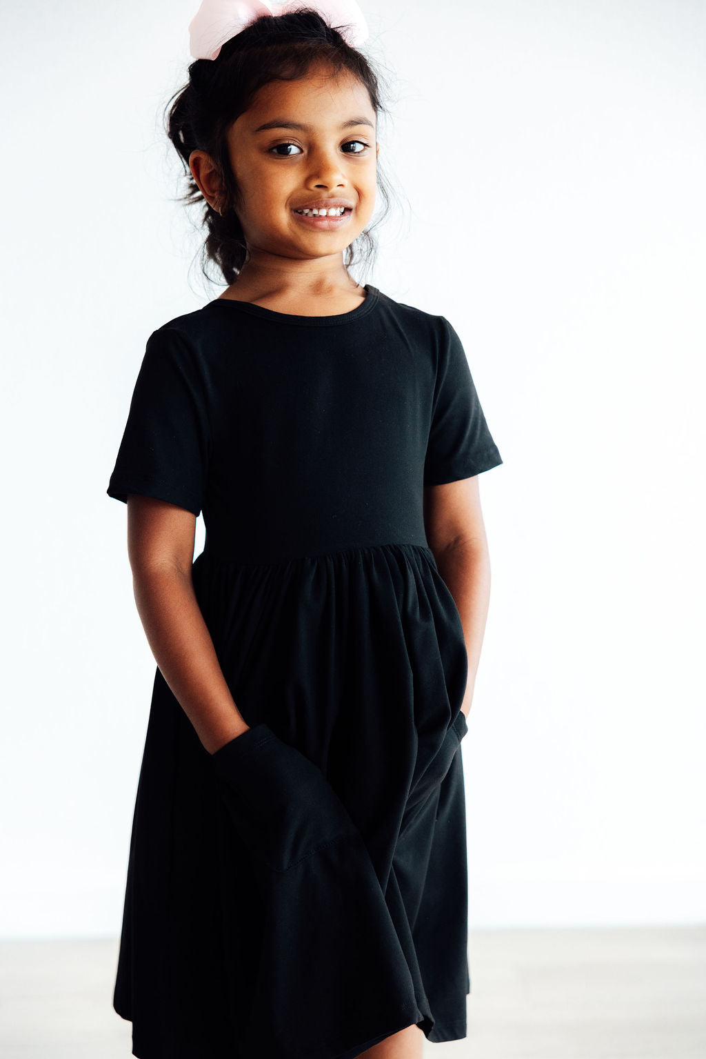 Black S/S Pocket Twirl Dress by Mila & Rose ®