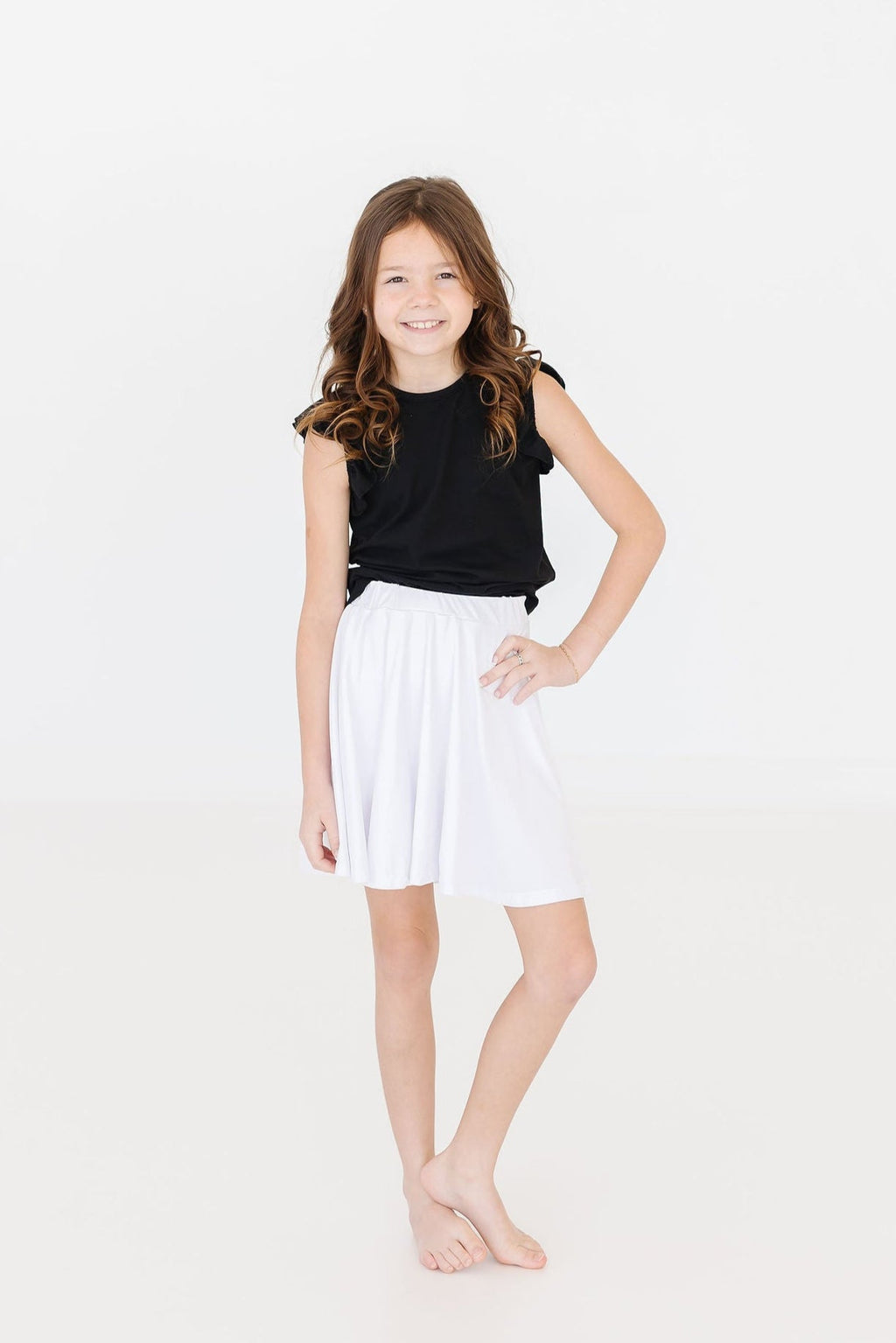 Black S/S Ruffle Tee by Mila & Rose ®