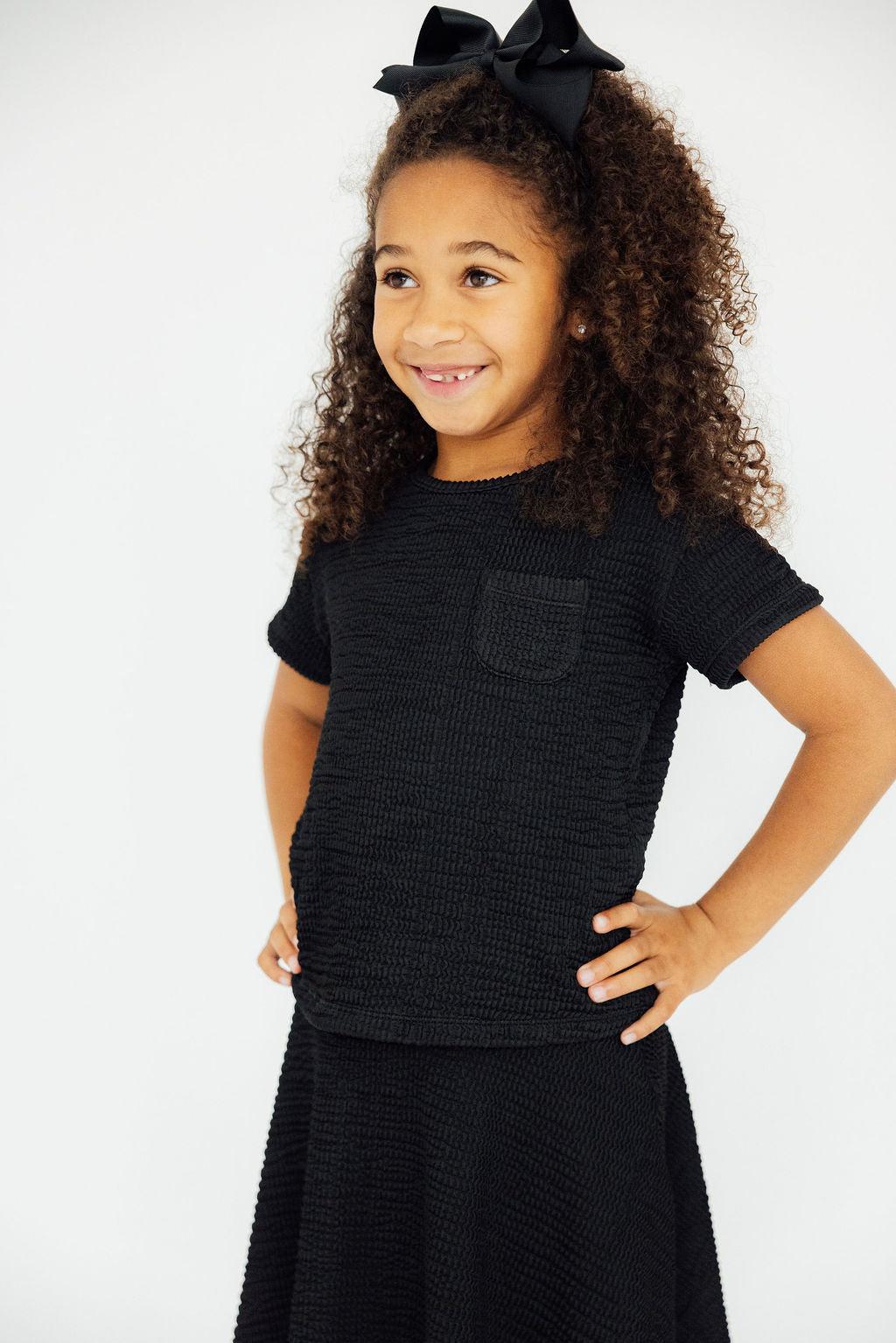 Black Scrunchy Pocket Tee by Mila & Rose ®