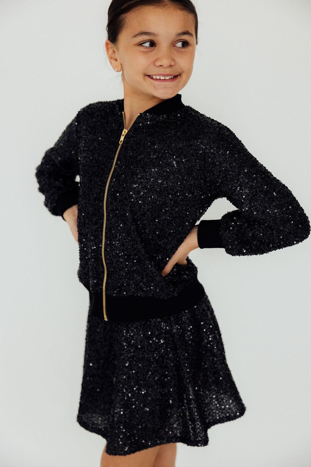 Black Sequin Twirl Skort by Mila & Rose ®