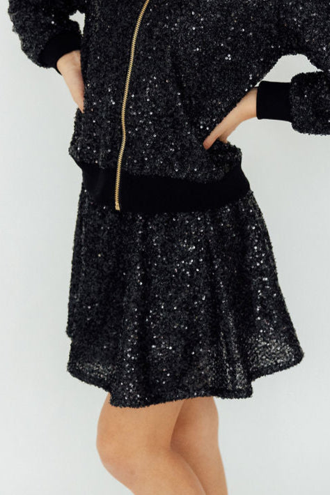 Black Sequin Twirl Skort by Mila & Rose ®