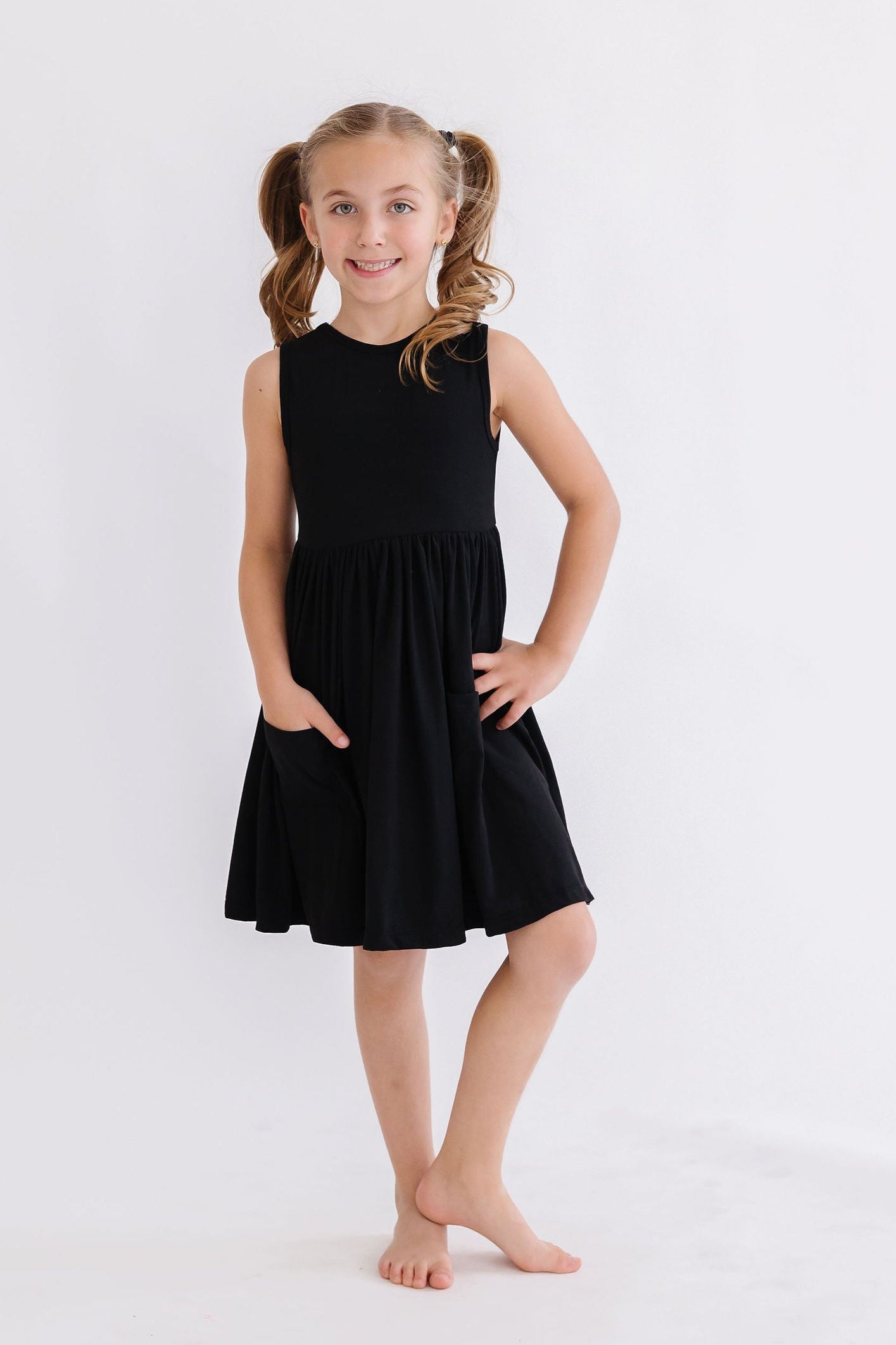 Black Tank Pocket Twirl Dress by Mila & Rose ®