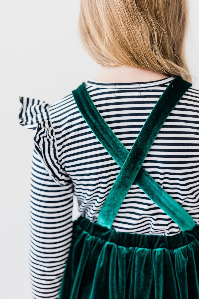 Black & White Stripe L/S Ruffle Tee by Mila & Rose ®