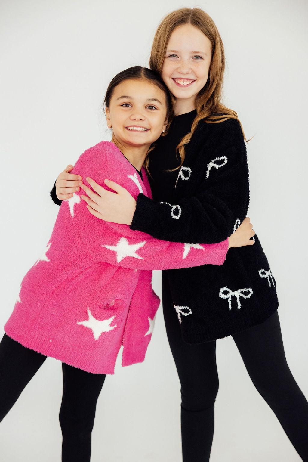 Black/Coconut Bow Cozy Cardigan by Mila & Rose ®