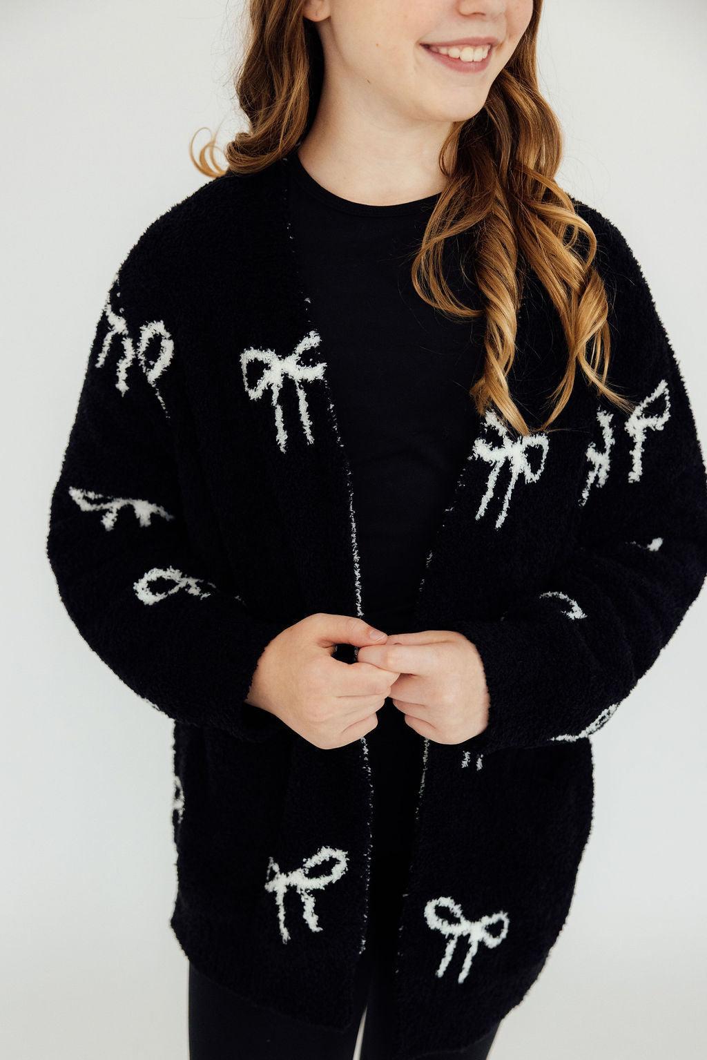 Black/Coconut Bow Cozy Cardigan by Mila & Rose ®