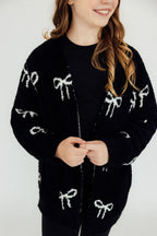 Black/Coconut Bow Cozy Cardigan by Mila & Rose ®