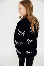 Black/Coconut Bow Cozy Cardigan by Mila & Rose ®