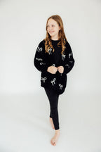 Black/Coconut Bow Cozy Cardigan by Mila & Rose ®