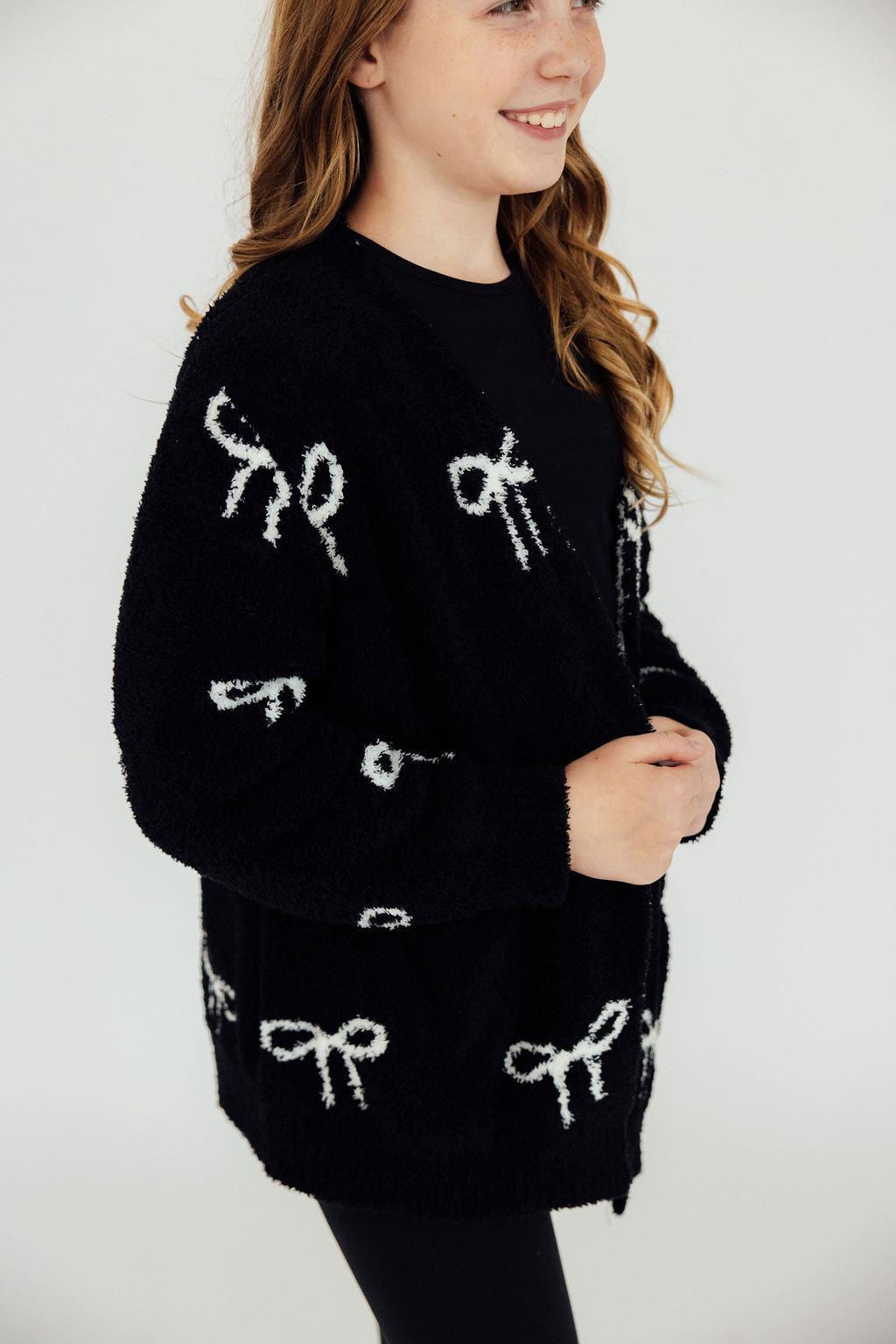 Black/Coconut Bow Cozy Cardigan by Mila & Rose ®