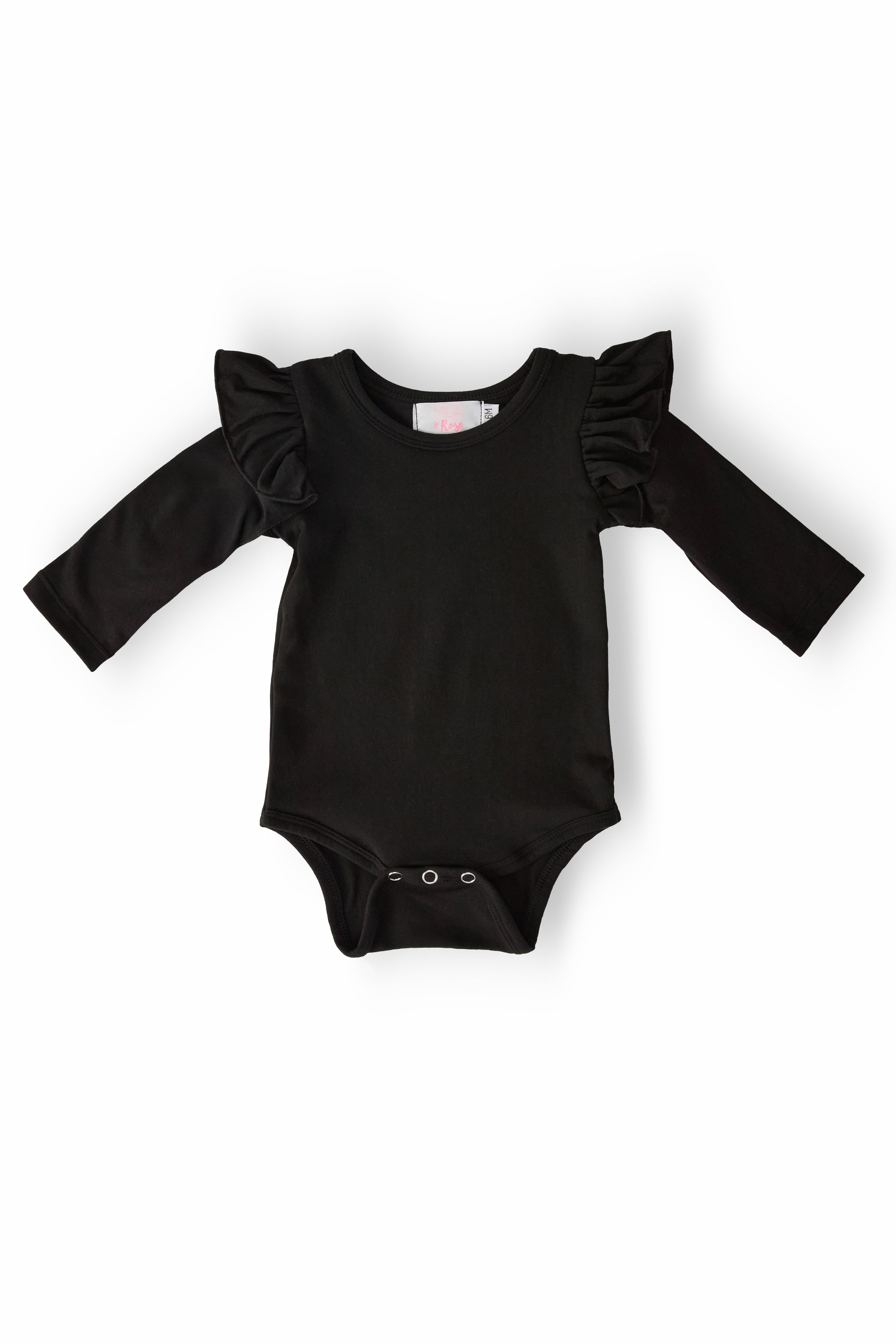Black L/S Flutter Bodysuit by Mila & Rose ®