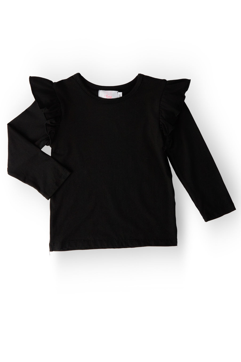 Black L/S Ruffle Tee by Mila & Rose ®