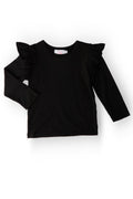 Black L/S Ruffle Tee by Mila & Rose ®